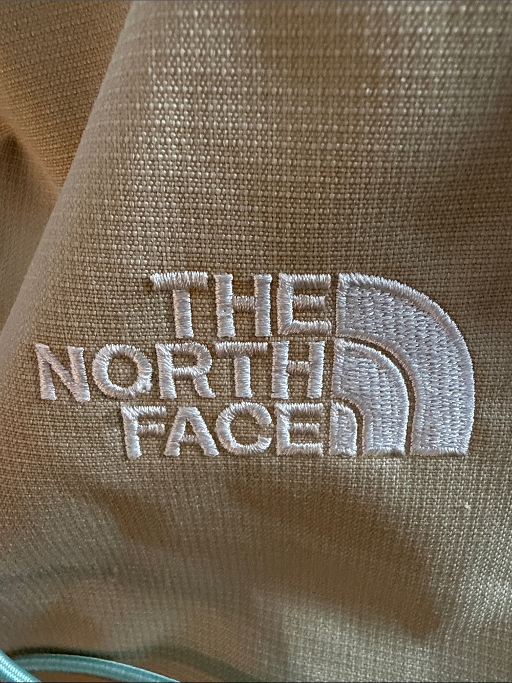The North Face Cream Backpack with Mint Bungee Cord - Picture 2 of 9